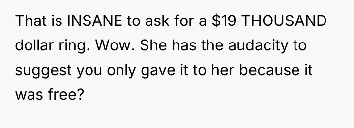 That is INSANE to ask for a $19 THOUSAND dollar...