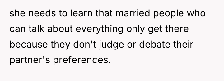 she needs to learn that married people who can talk...