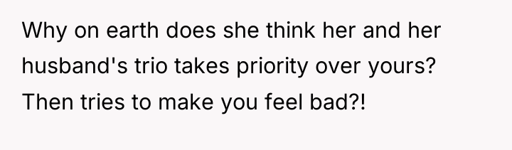 Why on earth does she think her and her husband's...