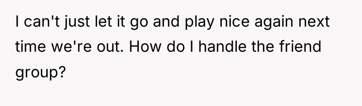 I can't just let it go and play nice again...