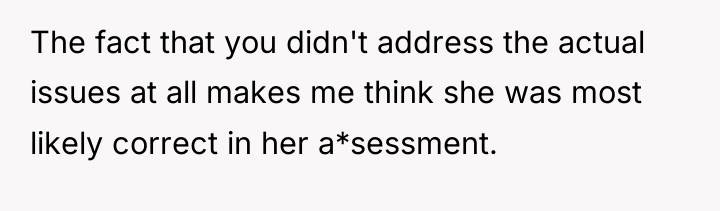 The fact that you didn't address the actual issues at...