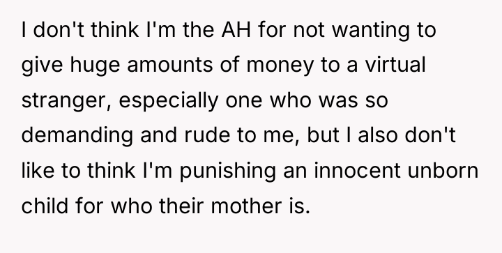 I don't think I'm the AH for not wanting to...