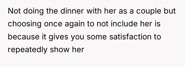 Not doing the dinner with her as a couple but...