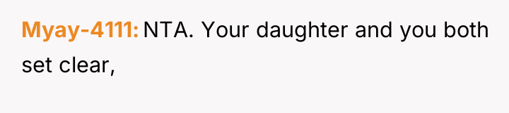 Myay-4111 NTA. Your daughter and you both set clear,