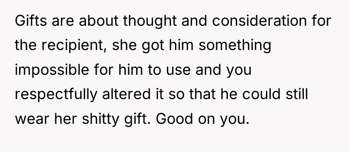 Gifts are about thought and consideration for the recipient, she...