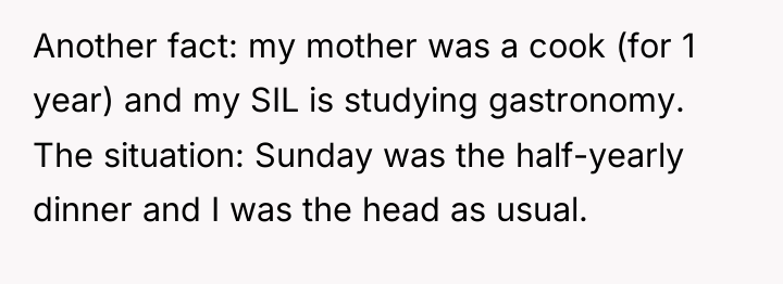 Another fact: my mother was a cook (for 1 year)...