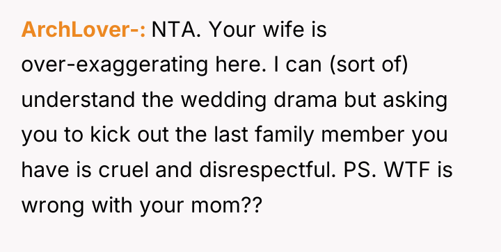 ArchLover- NTA. Your wife is over-exaggerating here. I can (sort...