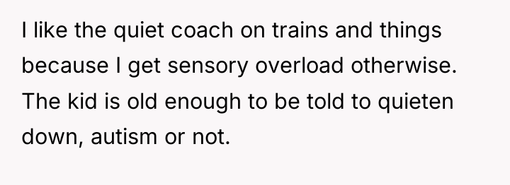 I like the quiet coach on trains and things because...