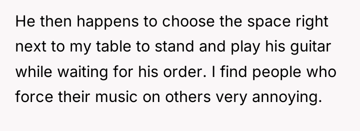 He then happens to choose the space right next to...