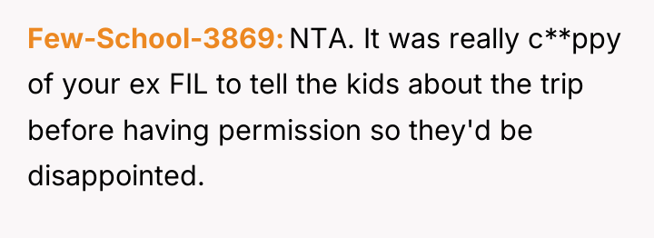 Few-School-3869 NTA. It was really c**ppy of your ex FIL...