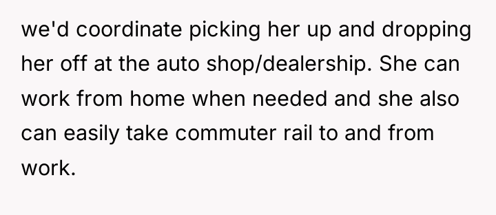 we'd coordinate picking her up and dropping her off at...