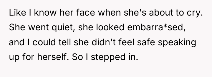 Like I know her face when she's about to cry....