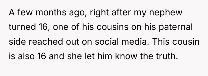 A few months ago, right after my nephew turned 16,...