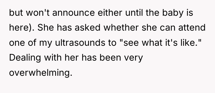 but won't announce either until the baby is here). She...