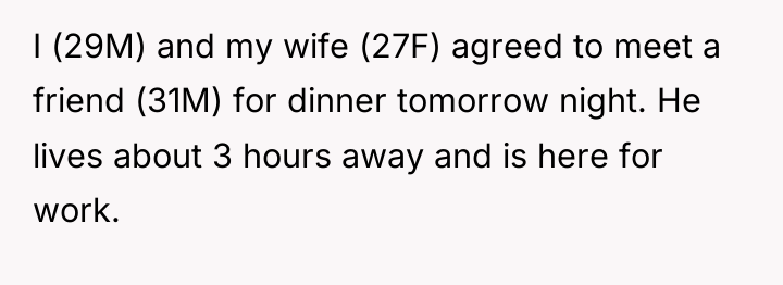 I (29M) and my wife (27F) agreed to meet a...