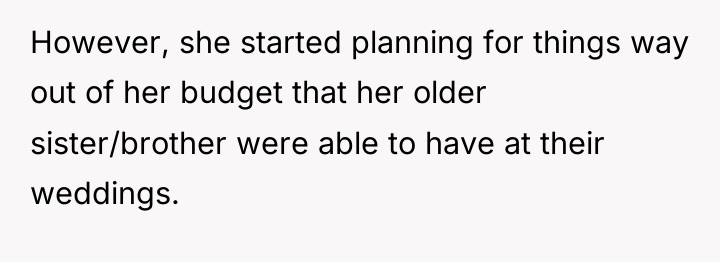 However, she started planning for things way out of her...