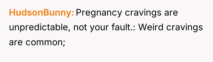 HudsonBunny Pregnancy cravings are unpredictable, not your fault.: Weird cravings...