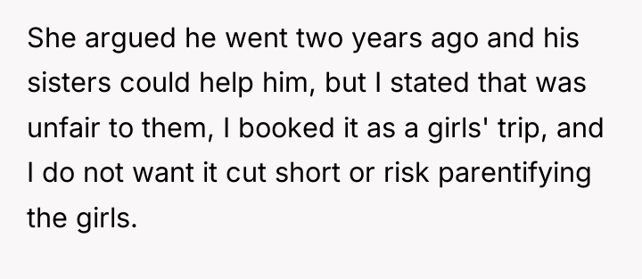 She argued he went two years ago and his sisters...