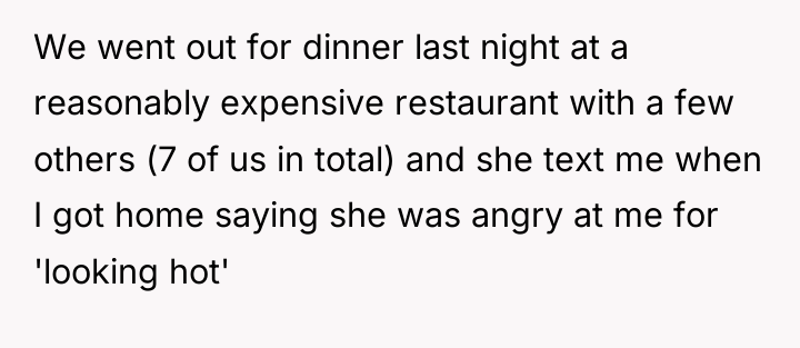 We went out for dinner last night at a reasonably...