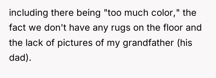 including there being "too much color," the fact we don't...