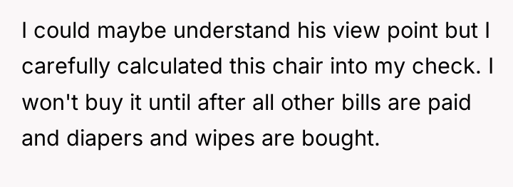 I could maybe understand his view point but I carefully...