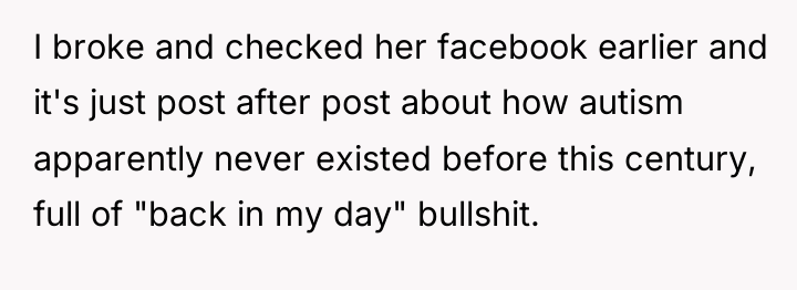 I broke and checked her facebook earlier and it's just...