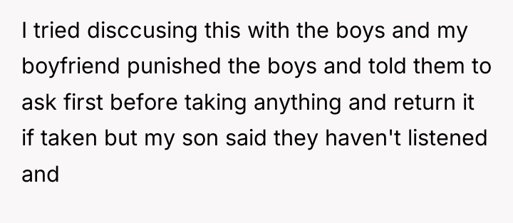 I tried disccusing this with the boys and my boyfriend...
