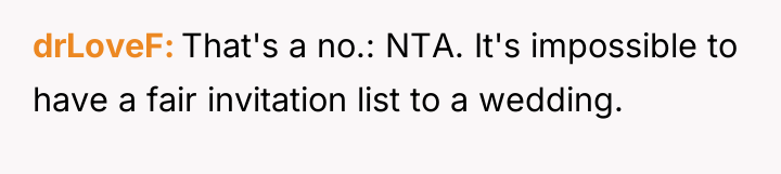drLoveF That's a no.: NTA. It's impossible to have a...