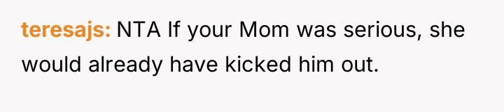 teresajs NTA If your Mom was serious, she would already...