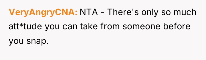 VeryAngryCNA NTA - There's only so much att*tude you can...