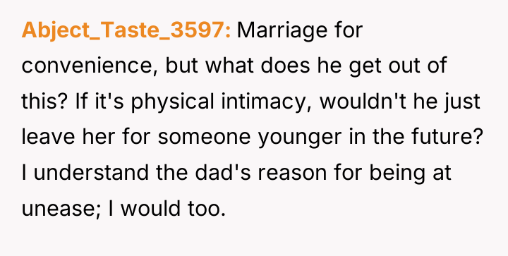 Abject_Taste_3597 Marriage for convenience, but what does he get out...