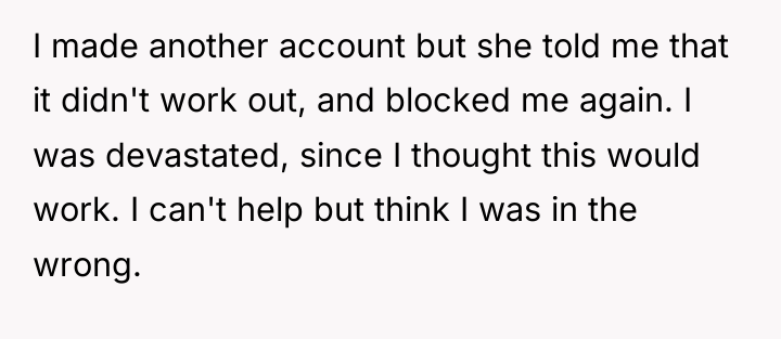 I made another account but she told me that it...