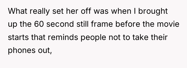 What really set her off was when I brought up...