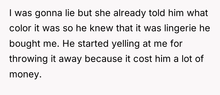 I was gonna lie but she already told him what...