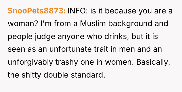 SnooPets8873 INFO: is it because you are a woman? I'm...