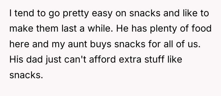 I tend to go pretty easy on snacks and like...