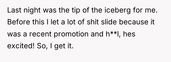 Last night was the tip of the iceberg for me....