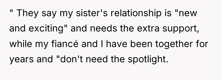 " They say my sister's relationship is "new and exciting"...
