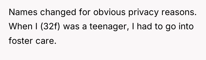 Names changed for obvious privacy reasons. When I (32f) was...