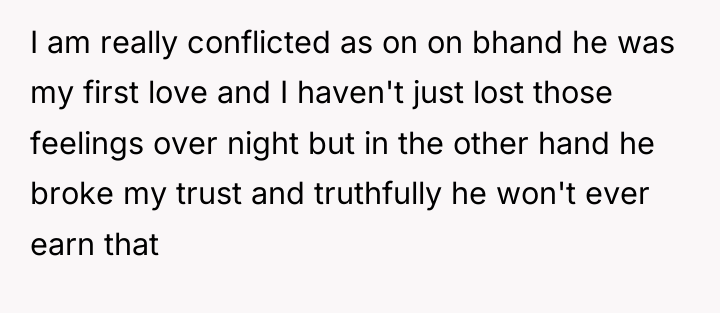 I am really conflicted as on on bhand he was...