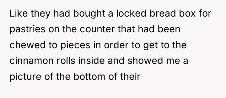 Like they had bought a locked bread box for pastries...