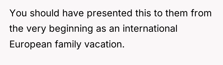 You should have presented this to them from the very...
