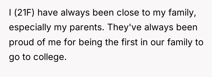 I (21F) have always been close to my family, especially...