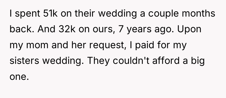 I spent 51k on their wedding a couple months back....