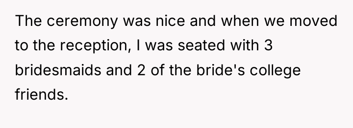 The ceremony was nice and when we moved to the...