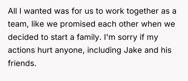 All I wanted was for us to work together as...