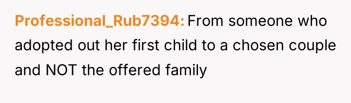Professional_Rub7394 From someone who adopted out her first child to...
