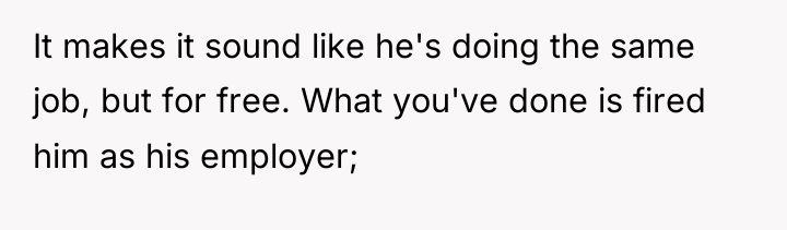 It makes it sound like he's doing the same job,...