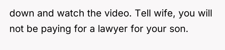 down and watch the video. Tell wife, you will not...