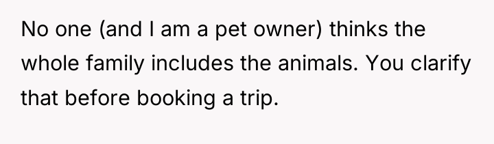 No one (and I am a pet owner) thinks the...
